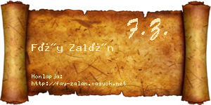 Fáy Zalán névjegykártya